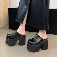 Studded Platform Mules Sandals
