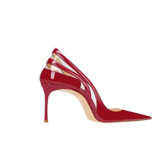 Patent Leather And PVC Mid Heel Pumps - 6cm