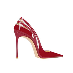 Patent Leather And PVC Mid Heel Pumps - 8cm