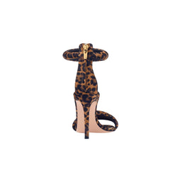 Printed Ankle Strap Stiletto Mid Heel Sandals - 7.