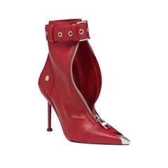 Buckled High Heel Ankle Boots