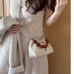 Beaded Embellished Quilted Cross Body Bag