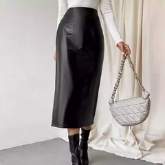 Slip Leather Skirt