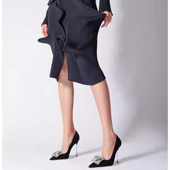 Diamante Flower High Heel Pumps - 10cm