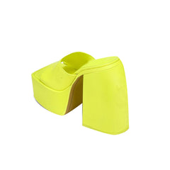 Block Heel Platform Mules Sandals