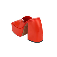 Block Heel Platform Mules Sandals