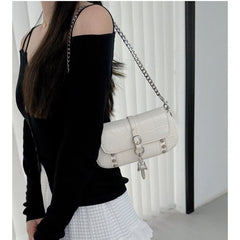 Buckled Studded Cross Body Bag