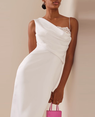 One-Shoulder Evening Dress Gown