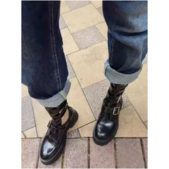 Buckled Cut Out Ankle Boots