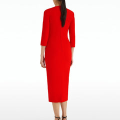 Asymmetric Neck Evening Dress Gown