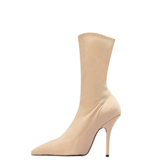 Super Pointed Toe Basic Sock Ankle Boots