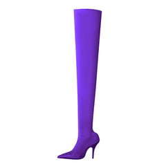 Super Pointed Toe Basic Over The Knee Sock Boots