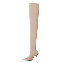 Super Pointed Toe Basic Over The Knee Sock Boots