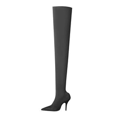 Super Pointed Toe Basic Over The Knee Sock Boots