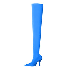 Super Pointed Toe Basic Over The Knee Sock Boots