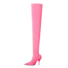 Super Pointed Toe Basic Over The Knee Sock Boots