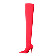 Super Pointed Toe Basic Over The Knee Sock Boots