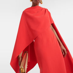 Asymmetric Cape Evening Dress Gown