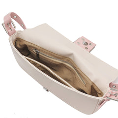 Metal Lock Bi-Color Cross Body Bag