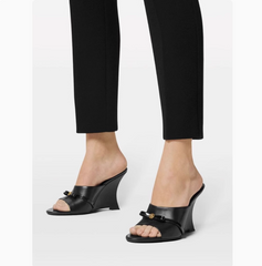 Wedged Heel Mules Sandals