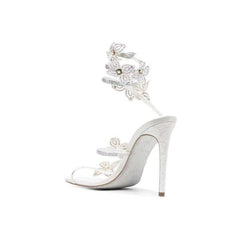 Diamante Flower High Heel Sandals