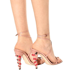 Snake Embellished Ankle Strap High Heel Sandals