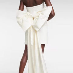 Bow Off-Shoulder Evening Dress Gown