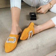 Diamante Buckled Flats