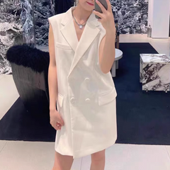 Bow Embellished Blazer Dress