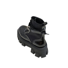 Lace Up Buckled Biker Ankle Boots