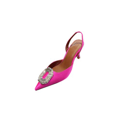 Diamante Buckled Mid Heel Sandals - 7cm