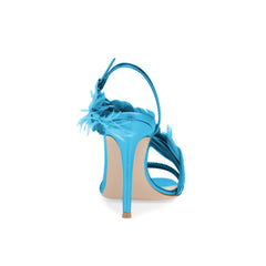 Feather And Damante Mid Heel Sandals - 7.5cm