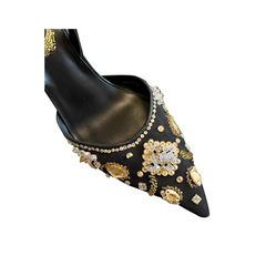 Diamante Mesh High Heel Pumps