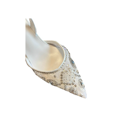 Diamante Mesh High Heel Pumps