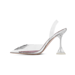 Diamante Transparent PVC High Heel Naked Sandals -