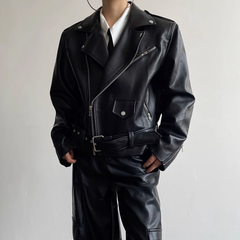 Lapel Leather Jacket