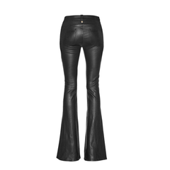 Lace Up Leather Flared Pants