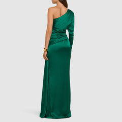 One-Shoulder Slip Evening Dress Gown