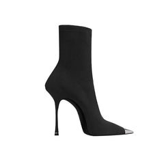 Metal-Plated Ankle Boots - 8cm