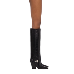 Buckled Block Heel Knee High Boots