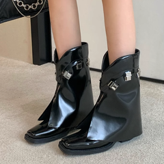 Lock Details Ankle Boots