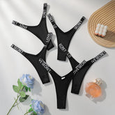 5 Pack Sexy Women's T Back Letter Thong