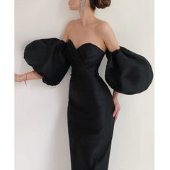 Puff Sleeves Off-Shoulder Maxi Dress