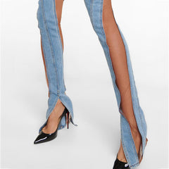 See-Through Flared Jeans
