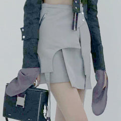 Asymmetric Hem Mini Skirt