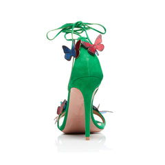 Butterfly Embellished Lace Up High Heel Sandals -