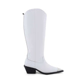 Metal Plated Knee High Western Cowboy Boots