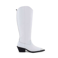 Metal Plated Knee High Western Cowboy Boots