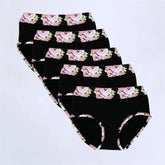 5PCS/Pack High Waisted Flower Panties