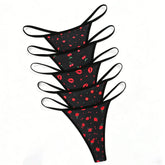 5Pack Women's Black Thongs